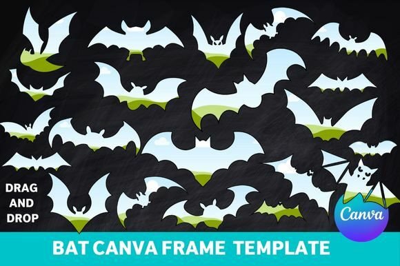Bats Canva Frame Template: A Spooky Twist for Creative Projects
