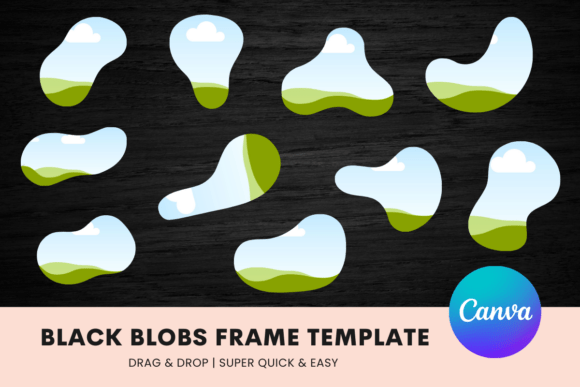 Black Blobs Frame Template: Modern Design Impact