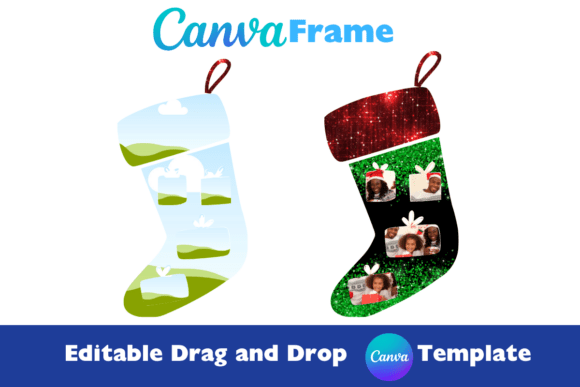 Christmas Stocking Canva Photo Template: Festive Frames for Your Holiday Memories
