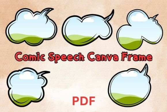 Comic Speech Bubble Canva Frame Bundle: Pop for Your Projects