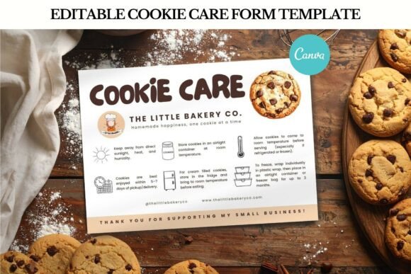 Cute Cookie Care Form Canva Template for Sweet Branding