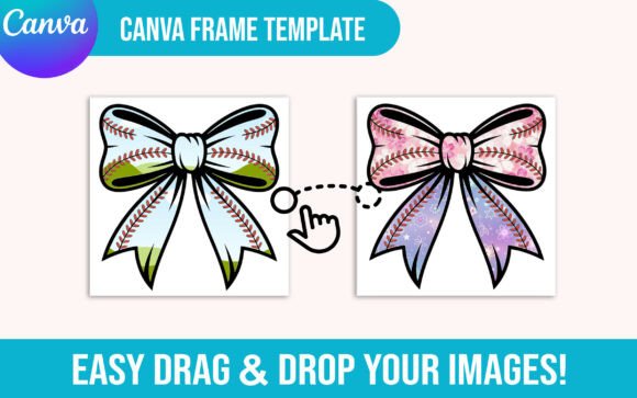 Retro Baseball Coquette Bow Canva Frame: Vintage Charm Meets Modern Design
