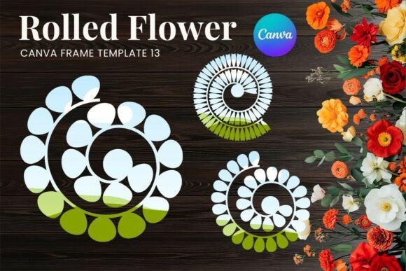 Rolled Paper Flower Canva Frame_13: Your Instant Design Upgrade