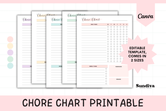 Streamline Your Routine with Chore Chart Canva Template 2